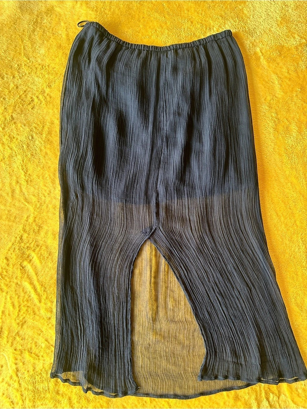 J.Crew Pleated drawstring maxi skirt in linen blend Black Small